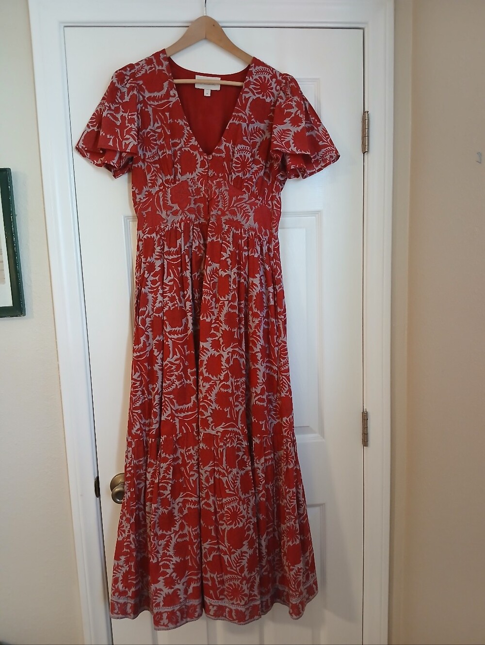Cleobella Red Floral Maxi Dress